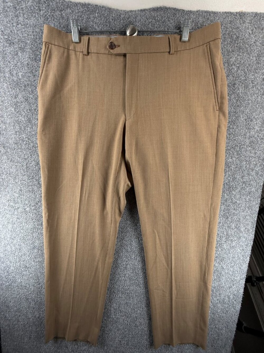 Ballin Pants Men Dress Slacks Business Office Brown Wool Blend EZE ACTL 36X30.5